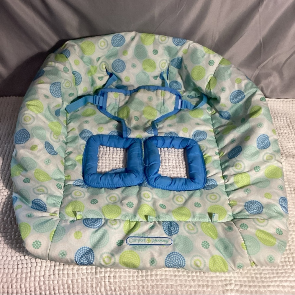 Bright Starts Comfort & Harmony Blue Green Shopping Cart, Highchair Cover
